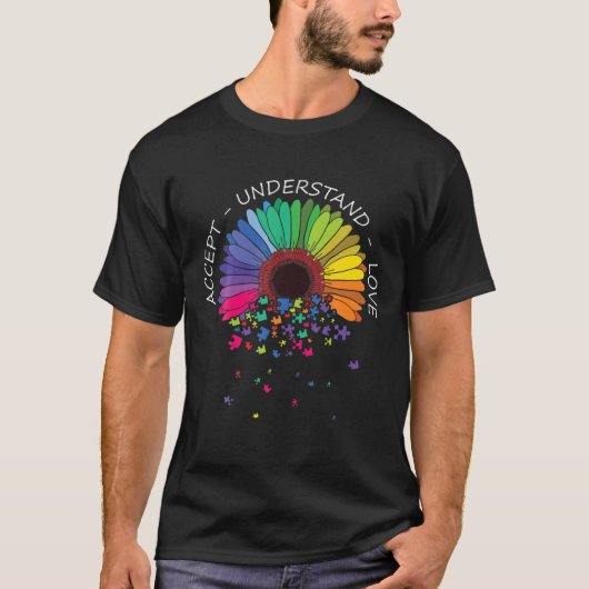 優しさを広めよう 自閉症啓発パズルのピース Tシャツ (正面)