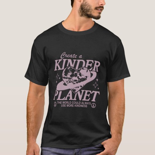 優しさを選ぶ優しい惑星を作る Tシャツ (正面)