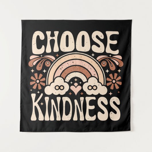 優しさを選ぶGroovyヒッピー引用文審美的 タペストリー (正面)