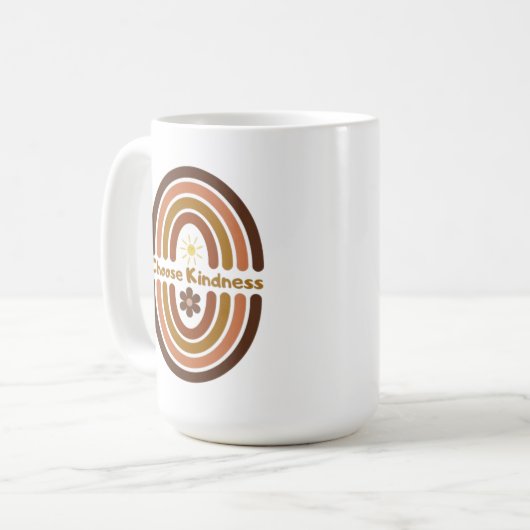 優しさを選択し、世界をより優しい場所にする。 コーヒーマグカップ (正面左)