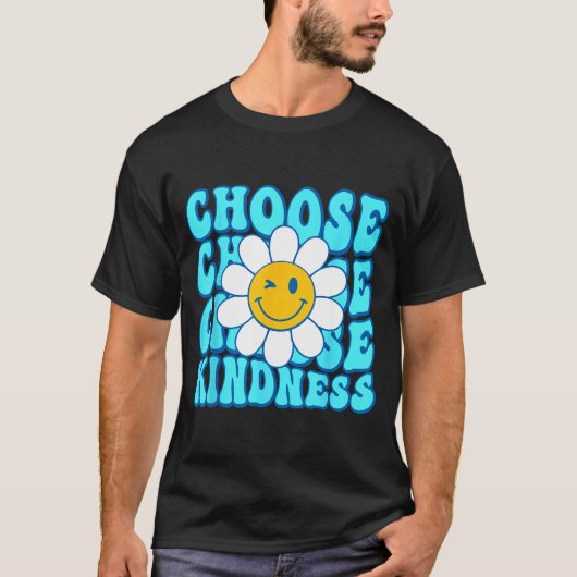 優しさスマイル顔インスピレーション世界ダウ Tシャツ (正面)