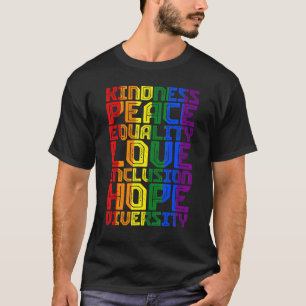 優しさピース平等レインボーゲイブラックプライドLG Tシャツ