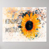 優しさ引用文ひまわり水彩 ポスター (正面)