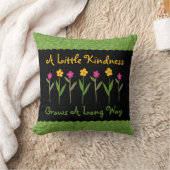 優しさ引用文ピンクイエロー感動的フローラ クッション (ブランケット)