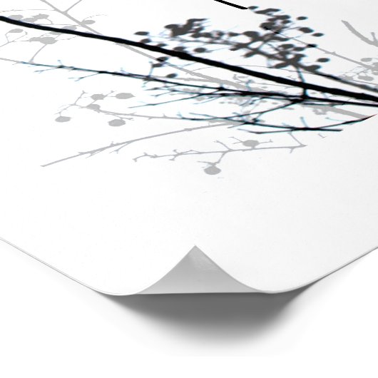 優しさ引用文白黒自然アート ポスター (角)