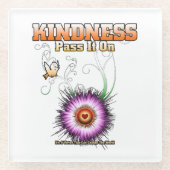 優しさ – ガラスのコースターに渡す ガラスコースター (正面)