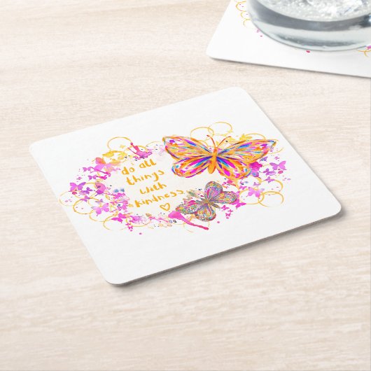 優しさ スクエアペーパーコースター (アングル)