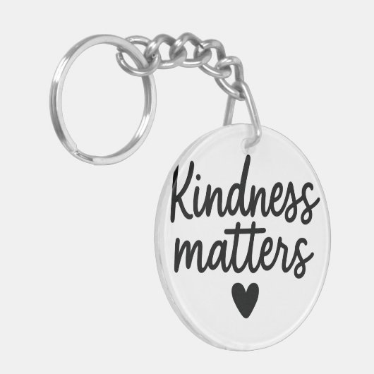 優しさ – ミニマリスト感動的引用文 キーホルダー (正面左)