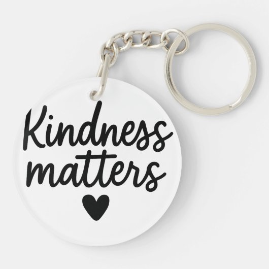 優しさ – ミニマリスト感動的引用文 キーホルダー (裏面)