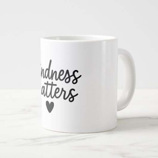 優しさ – ミニマリスト感動的引用文 ジャンボコーヒーマグカップ (正面右)