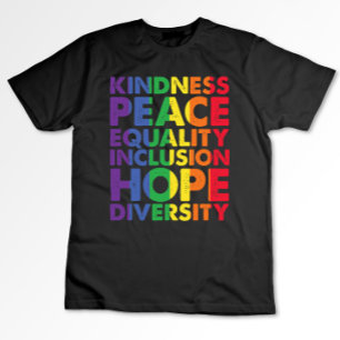 優しさ 平和 平等 愛 包括 希望 LGBT Tシャツ