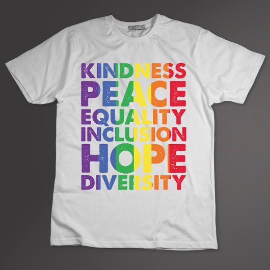 優しさ 平和 平等 愛 包括 希望 LGBT Tシャツ