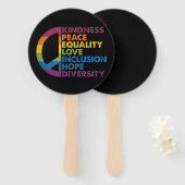 優しさ 平和 平等 愛 包摂 希望 多様性 ハンドファン (正面&裏面)