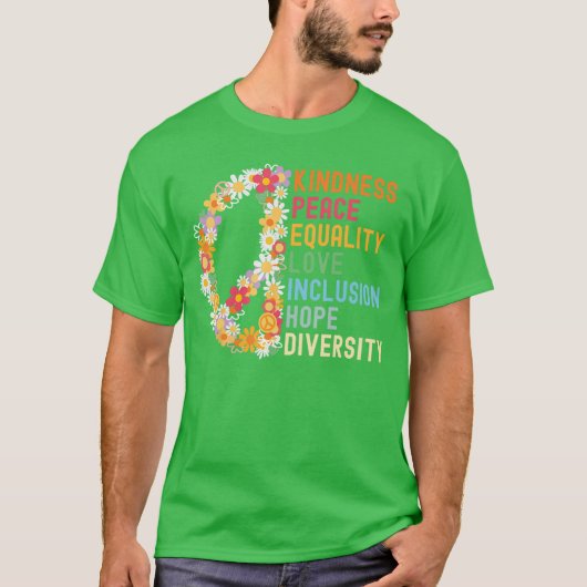 優しさ 平和 平等 愛 希望 多様性 人権 Tシャツ (正面)