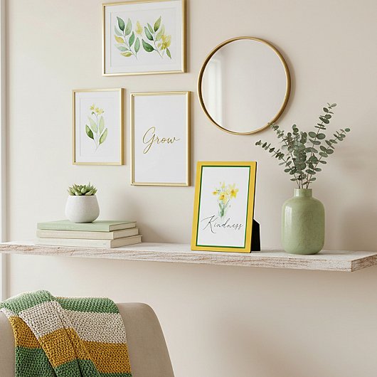 優しさ 水彩画 水仙 プレート フォトプラーク