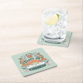 優しさGroovyグラフィックに集中 スクエアペーパーコースター (インサイチュ)