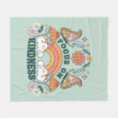 優しさGroovyグラフィックに集中 フリースブランケット (正面(横))