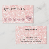 優しエレガントいピ淡い色のンクのハートがキラキラ輝く ロイヤリティカード (正面/裏面)