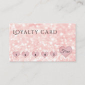優しエレガントいピ淡い色のンクのハートがキラキラ輝く ロイヤリティカード (正面)