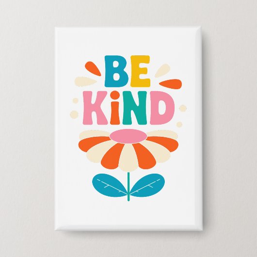 優しカラフルい花感動的- 缶バッジ (正面)