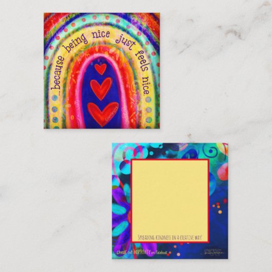 優し感じいこと～インスピリシビリティーの親切カード スクエア名刺 (正面/裏面)