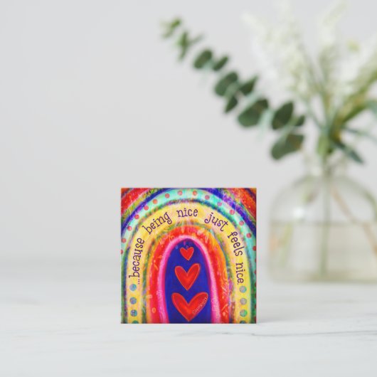 優し感じいこと~インスピリシビリティーの親切カード スクエア名刺 (スタンド正面)