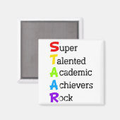 優すごいれた学術的業績のロックおもしろい試験 マグネット (正面/裏面)