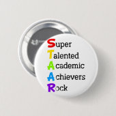 優すごいれた学術的業績のロックおもしろい試験 缶バッジ (正面&裏面)