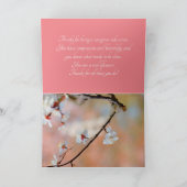 優れたア日本のプリコットの花 サンキューカード (内部)