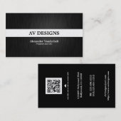 優れたエレガントで黒く、銀製の名刺 名刺 (正面/裏面)