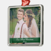 優れたオーナメントSGを結婚する私達の初めてのクリスマス メタルオーナメント (左)