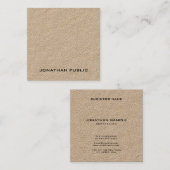 優れたクラフト紙のモダンな最小主義のパーソナライズ スクエア名刺 (正面/裏面)