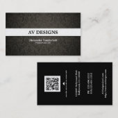 優れたダマスク織の黒および金ゴールドの名刺 名刺 (正面/裏面)