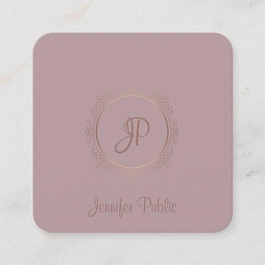 優れたデザイン書道台本モダン名 スクエア名刺 (正面)