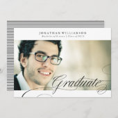 優れたフォーマル脚本エレガントの卒業生 案内状 (正面/裏面)