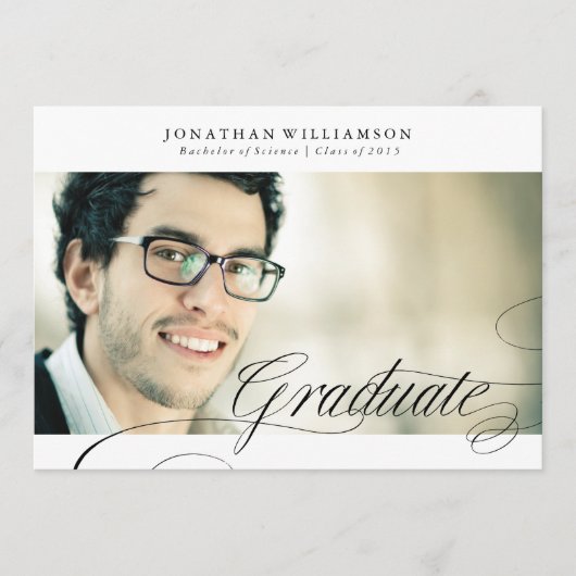 優れたフォーマル脚本エレガントの卒業生 案内状 (正面)