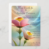 優れたフローラの優雅さカラフル結婚さ 招待状 (正面/裏面)