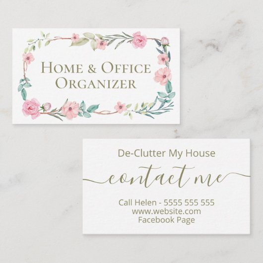 優れたフローラプロフェッショナルオーガナイザと不要な機能 名刺 (正面/裏面)