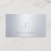 優れたモダンシルバールックモノグラムトップテンプレート 名刺 (正面)