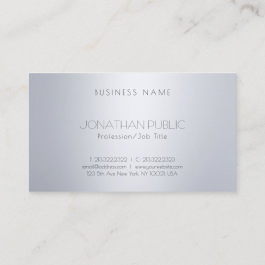 優れたモダンシルバールックモノグラムトップテンプレート 名刺 (裏面)