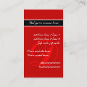 優れたモノグラムの赤い黒の名刺 名刺 (裏面)