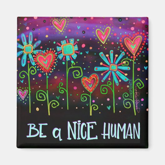 優れた人間のおもしろいインスピレーション親切なフローラ マグネット (正面)