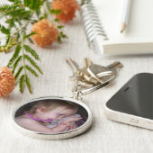 優れた円形の写真のkeychain キーホルダー (側面)