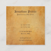 優れた厚くエレガントでノスタルジックで古いペーパー一見 スクエア名刺 (裏面)