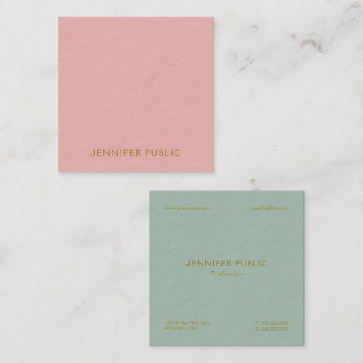 優れた厚くモダンでエレガントで贅沢なテンプレート スクエア名刺 (正面/裏面)