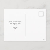 優れた友人サンキューカードとハート シーズンポストカード (裏面)