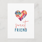 優れた友人サンキューカードとハート シーズンポストカード (正面)