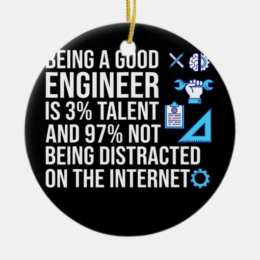 優れた技術者である技術者 セラミックオーナメント (正面)