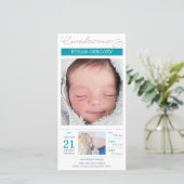 優れた文書による男の赤ちゃん誕生の発表 案内状 (スタンド正面)