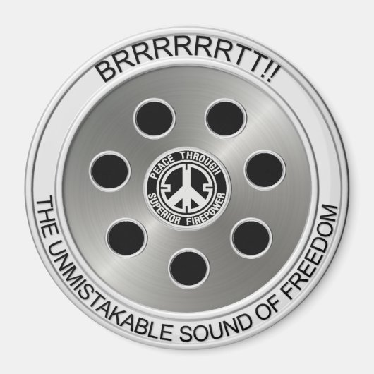 「優れた火力による平和」磁石 マグネット (正面)